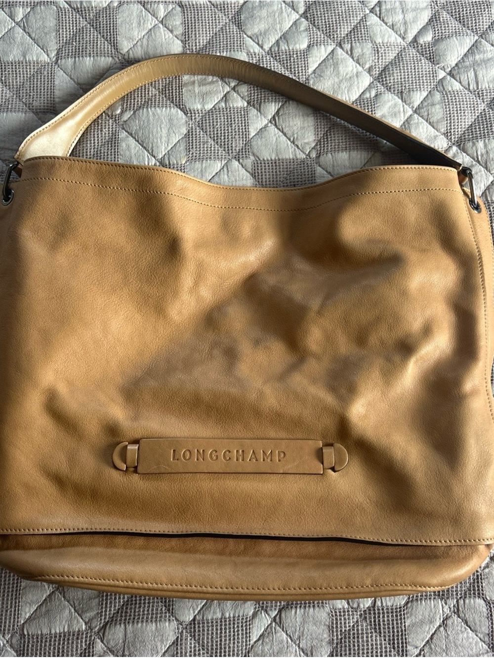 Longchamp Tan Leather Hobo Bag